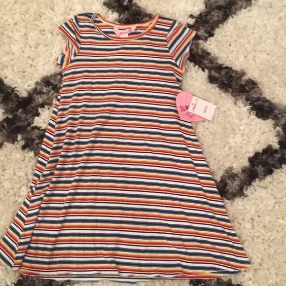 girls rainbow stripe dress